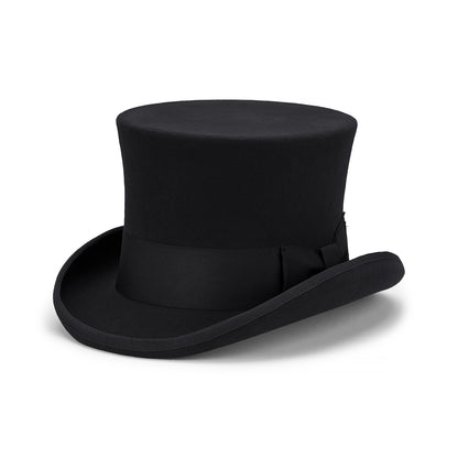 Gilbert Top Hat – Australian Wool Felt, 5.5" Crown, Satin Lined with Grosgrain Band
