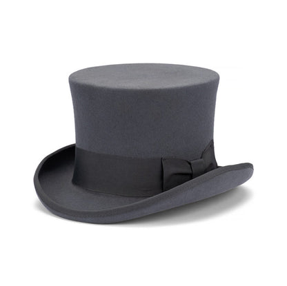 Gilbert Top Hat – Australian Wool Felt, 5.5" Crown, Satin Lined with Grosgrain Band