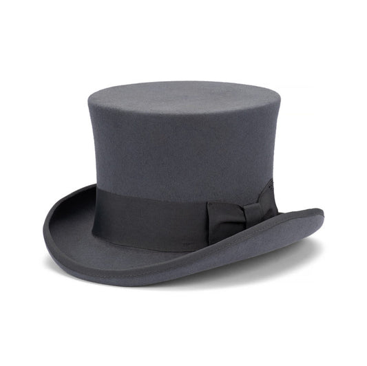 Gilbert Top Hat – Australian Wool Felt, 5.5" Crown, Satin Lined with Grosgrain Band