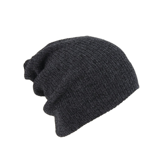 Rib Knit Slouch Beanie – Acrylic Winter Hat