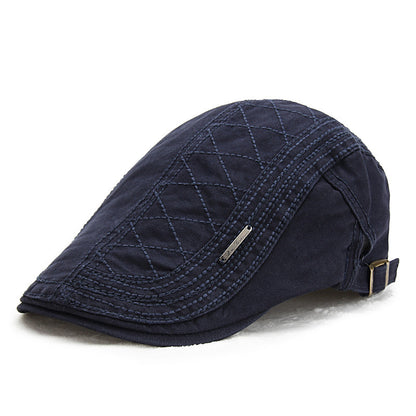 Solid color grid cap retro sun shade beret - Urban Caps 