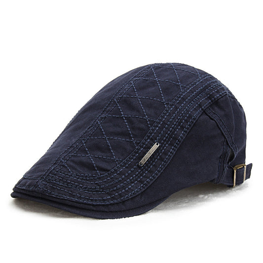 Solid color grid cap retro sun shade beret - Urban Caps 
