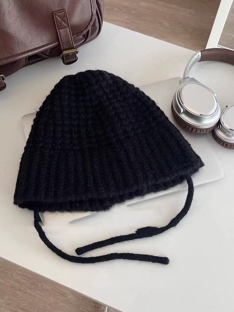 Lace-up Windproof Knitted Hat Children's Earflaps Woolen Hat - Urban Caps 