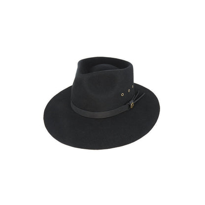 Clancy Water Repellent Wool Felt Aussie Hat with Leather Band and Tails