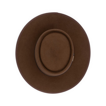 Jagger – Wool Felt Gambler Hat with 8.5cm Bound Flat Brim and Leather Band
