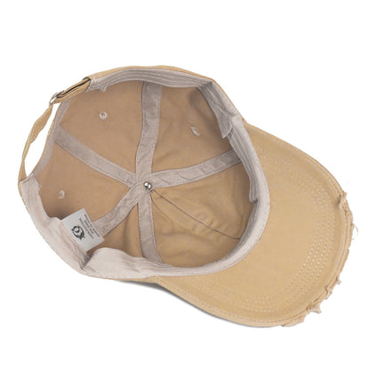 Ripped Cotton Worn Looking Washed-Out Cotton Baseball Cap