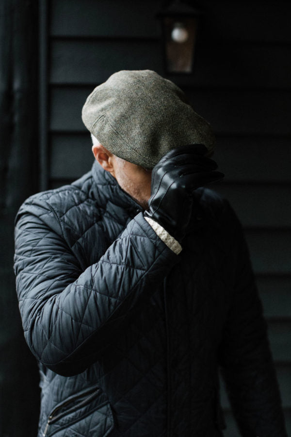 Quinn Wool Blend 5-Piece Herringbone Cheesecutter Cap