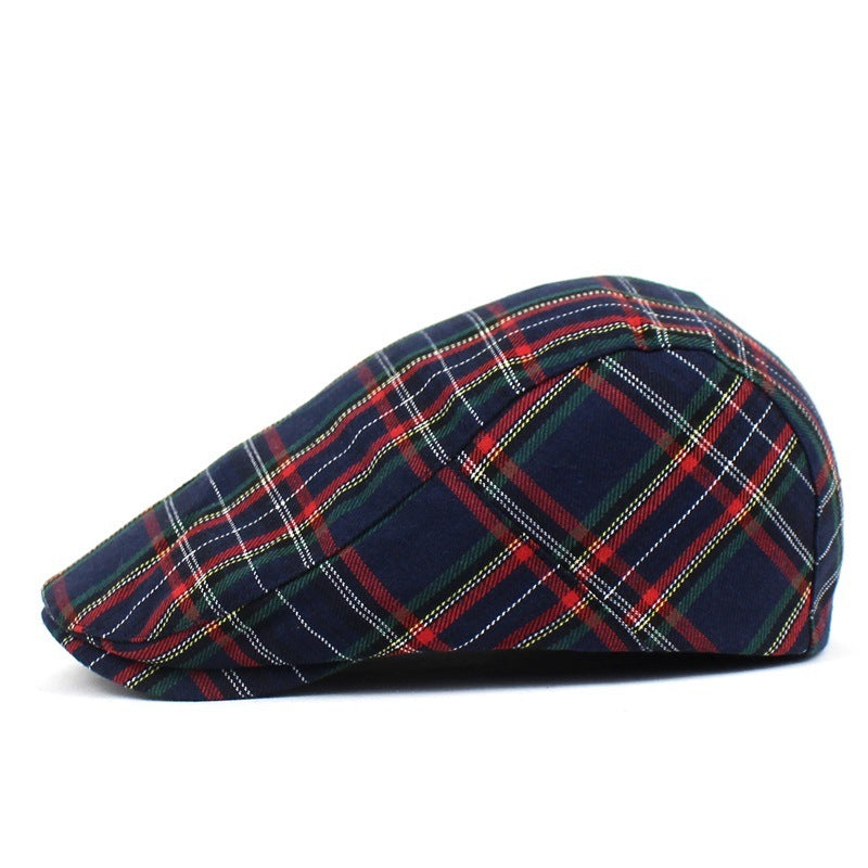 Women’s Art-Inspired Plaid Painter Hat – Contrast Patchwork Design - Urban Caps 