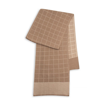Asher Acrylic Knit Check Pattern Dress Scarf