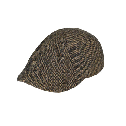 Six Panel Wool Blend Ivy Cap with Nailhead Pattern and Check Lining