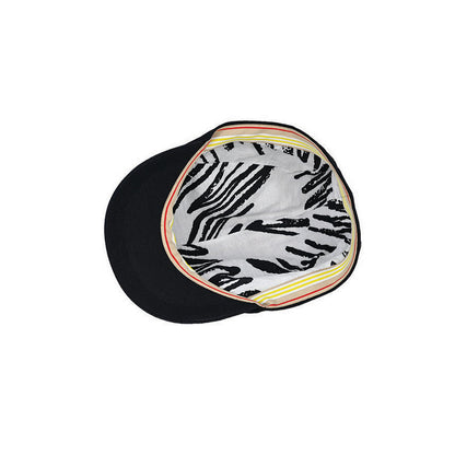 Aspen Linen Cotton Blend Flat Cap with Printed Cotton Lining