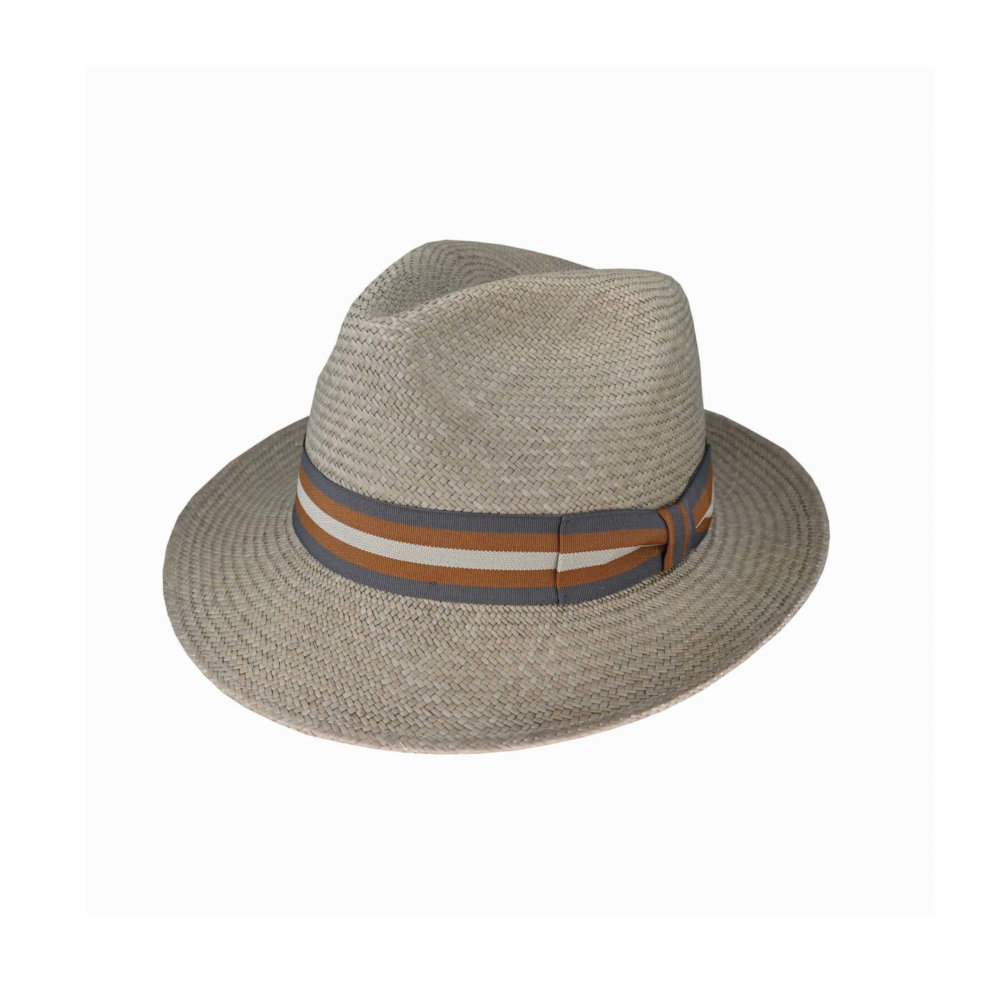 Jackman Teddy King Cuenca Panama Hat – Handwoven Toquilla Straw, 6cm Brim, Stripe Band