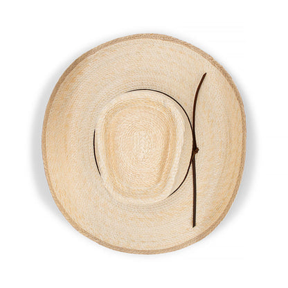 Billabong Palm Straw Camp Drafter Hat with Wide Brim and Suede Trim
