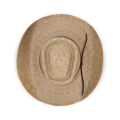 Billabong Palm Straw Camp Drafter Hat with Wide Brim and Suede Trim