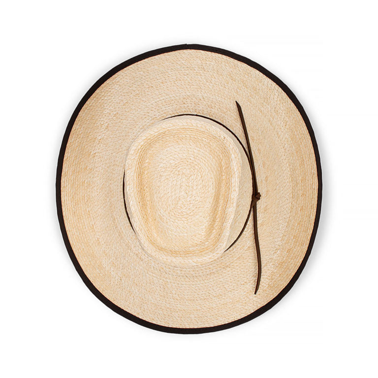 Billabong Bound Palm Straw Camp Drafter Hat with Bound Edge Brim and Suede Trim