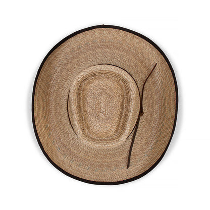 Billabong Bound Palm Straw Camp Drafter Hat with Bound Edge Brim and Suede Trim