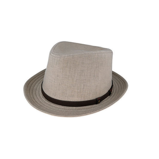 Drew Linen Teardrop Trilby Hat with Gutter Brim
