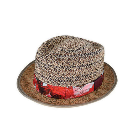 Rigby Hemp and Viscose Braid Trilby Hat with Cork Brim and Cotton Band