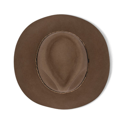Boone Australian Wool Felt Outback Hat with Wide Brim and Hat Band