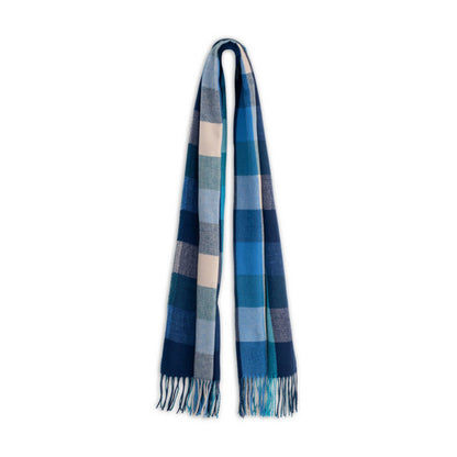 Avenel Piper Wide Check Brushed Scarf with 8cm Fringe