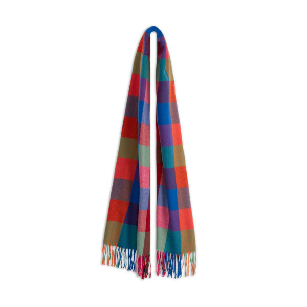 Avenel Piper Wide Check Brushed Scarf with 8cm Fringe