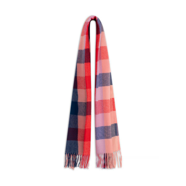 Avenel Piper Wide Check Brushed Scarf with 8cm Fringe