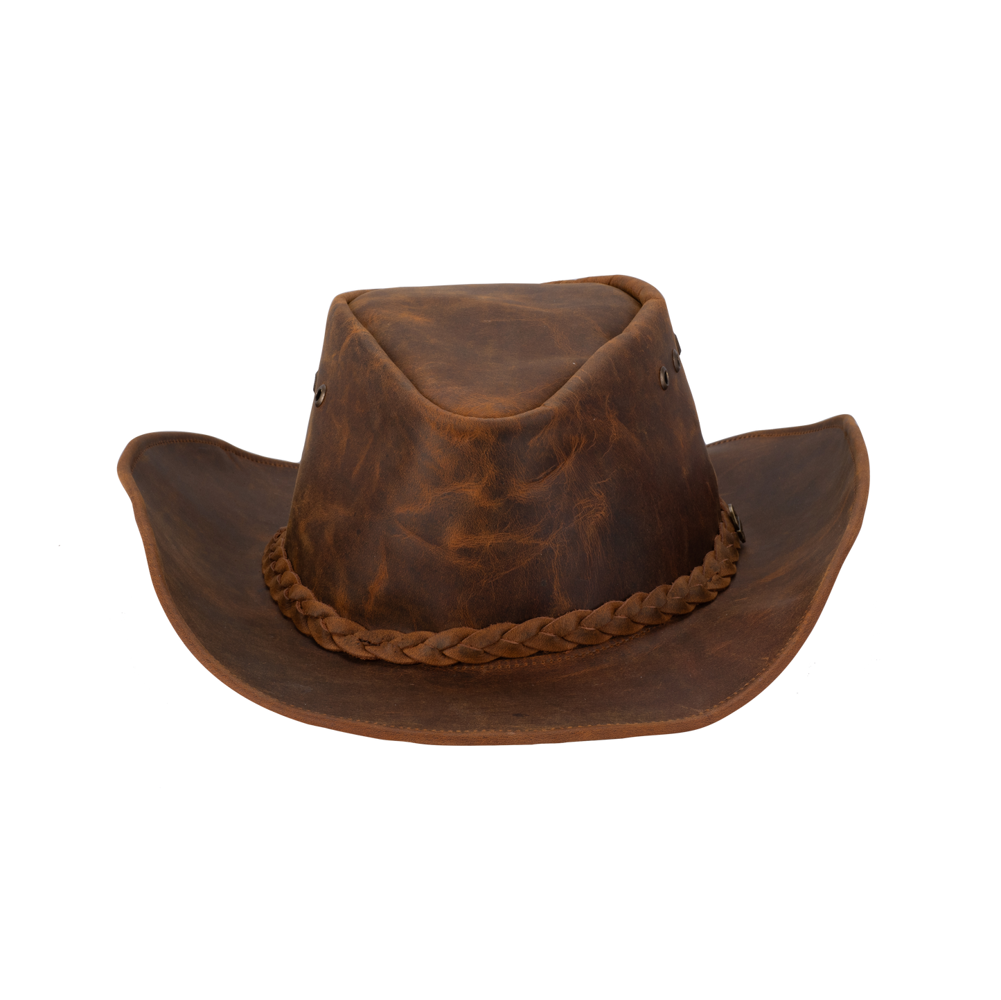 Drifter Australian Leather Shapeable Hat with Braided Hatband