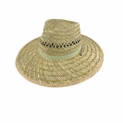 Bryce Wide Brim Harvester Hat with Cotton Green Underbrim and Chin Tie