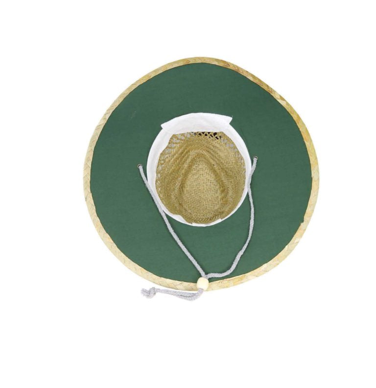 Bryce Wide Brim Harvester Hat with Cotton Green Underbrim and Chin Tie
