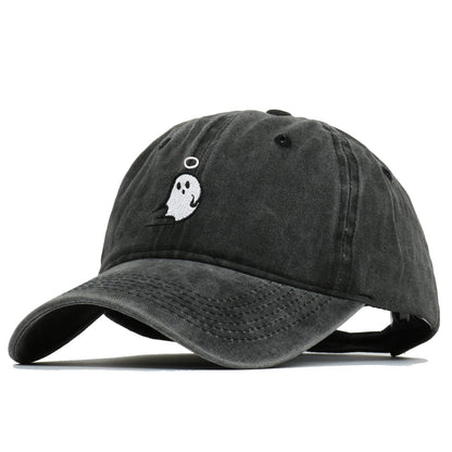 Ghost Embroidered Baseball Cap Pure Cotton Washed Baseball - Urban Caps 