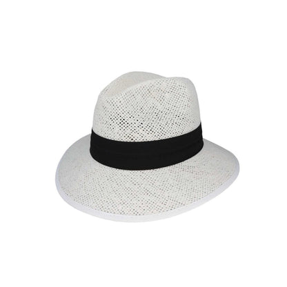 Devon Open Weave Panama-Style Hat with Twisted Paper Construction and Puggaree Band