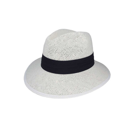 Devon Open Weave Panama-Style Hat with Twisted Paper Construction and Puggaree Band