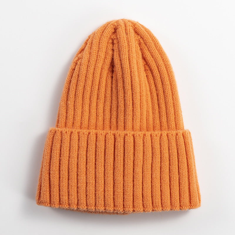 Knitted Hat Women's Korean-style Versatile Solid Color Woolen Hat Women's Outdoor Thickened Warm Beanie Hat - Urban Caps 