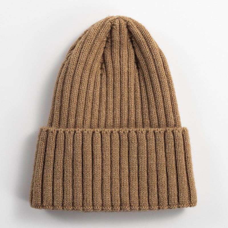 Knitted Hat Women's Korean-style Versatile Solid Color Woolen Hat Women's Outdoor Thickened Warm Beanie Hat - Urban Caps 
