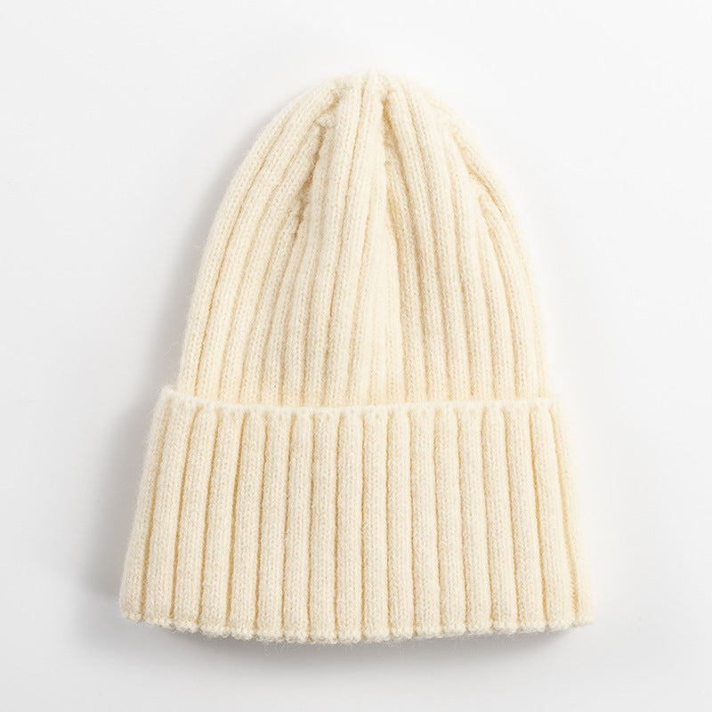 Knitted Hat Women's Korean-style Versatile Solid Color Woolen Hat Women's Outdoor Thickened Warm Beanie Hat - Urban Caps 