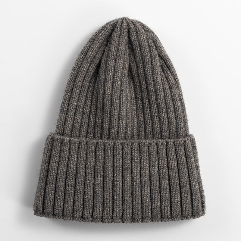 Knitted Hat Women's Korean-style Versatile Solid Color Woolen Hat Women's Outdoor Thickened Warm Beanie Hat - Urban Caps 
