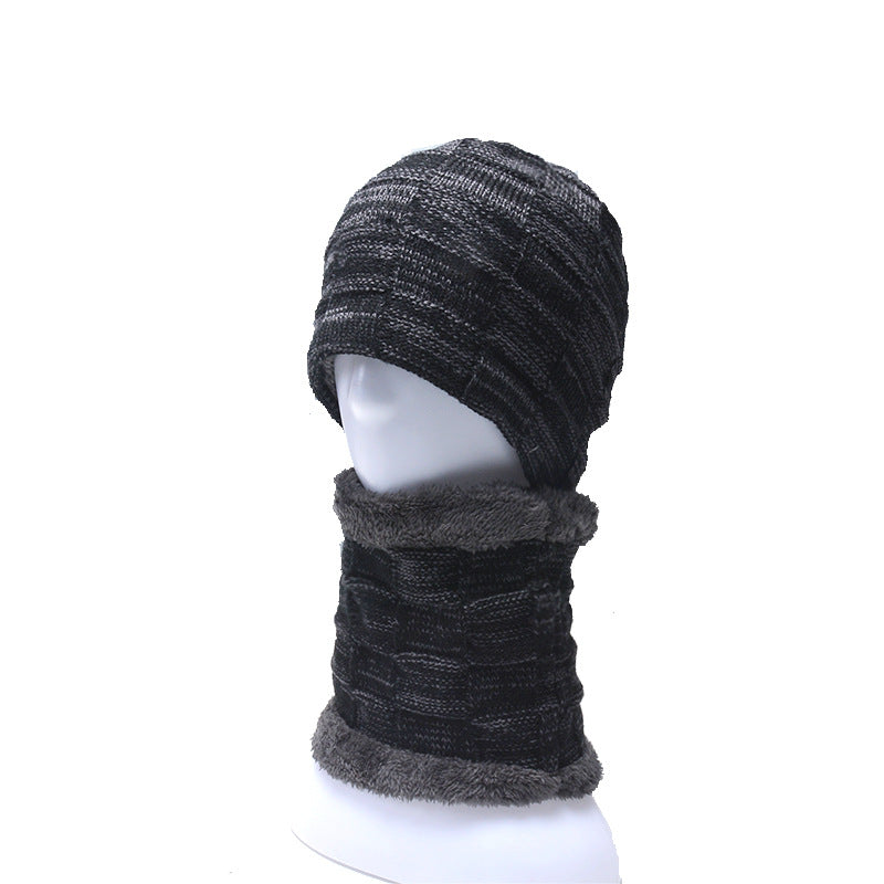 Velvet Knit Hat with Collar Set: Winter Warmth and Style