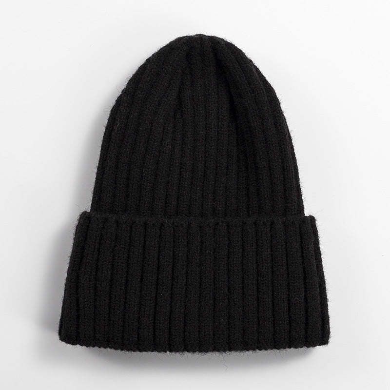 Knitted Hat Women's Korean-style Versatile Solid Color Woolen Hat Women's Outdoor Thickened Warm Beanie Hat - Urban Caps 