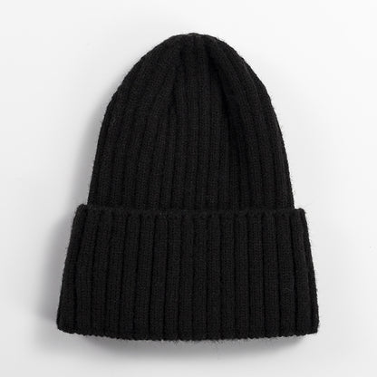 Knitted Hat Women's Korean-style Versatile Solid Color Woolen Hat Women's Outdoor Thickened Warm Beanie Hat - Urban Caps 