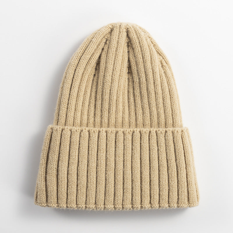 Knitted Hat Women's Korean-style Versatile Solid Color Woolen Hat Women's Outdoor Thickened Warm Beanie Hat - Urban Caps 