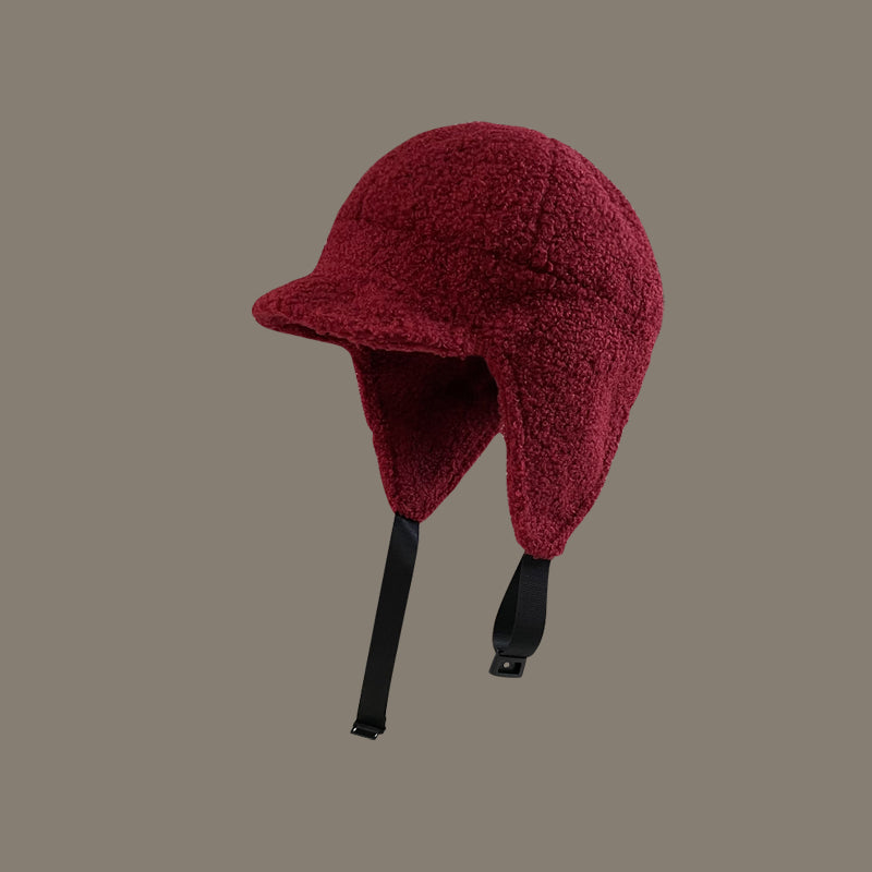 Men's Lamb Wool Ski Flying Ear Protection Baseball Hat: Cozy and Stylish