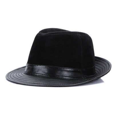Men's Fashion Casual Authentic Leather Sheepskin Top Hat - Urban Caps 