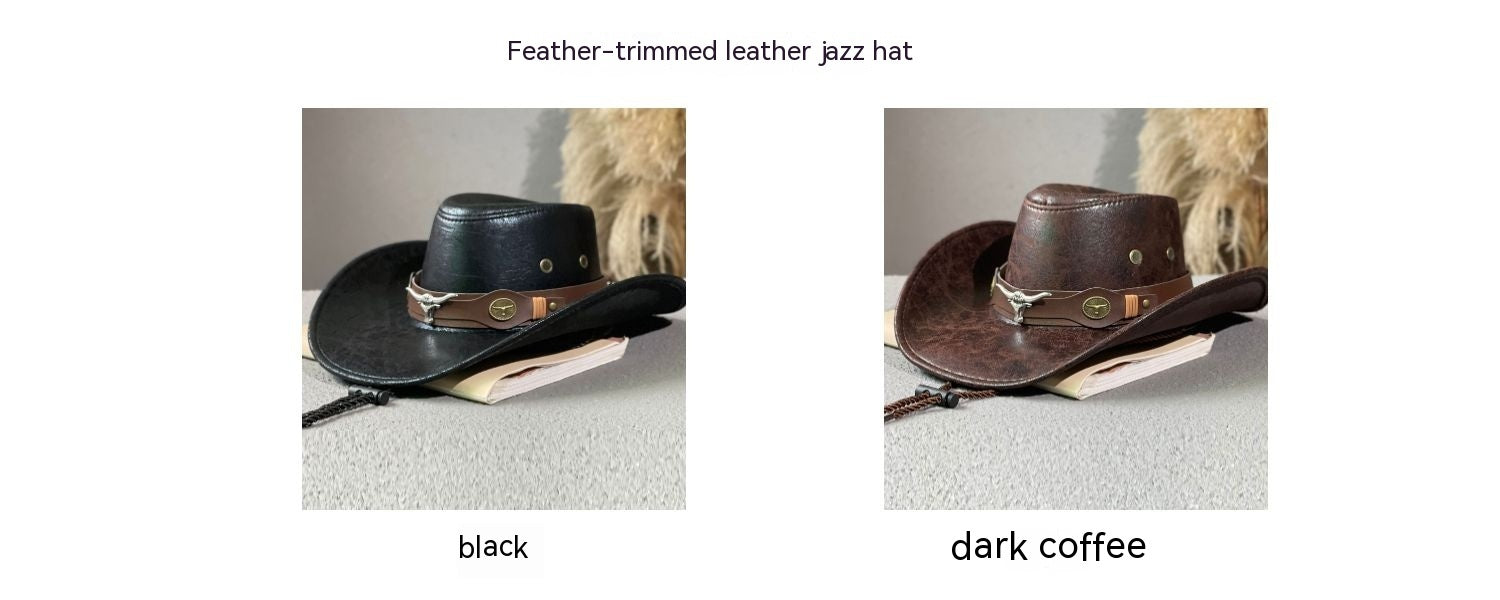 Bull Head Belt Rivet Jazz Sun Hat - Urban Caps 