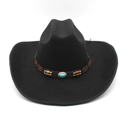 Woolen Hat, Turquoise Belt, Western Denim - Urban Caps 