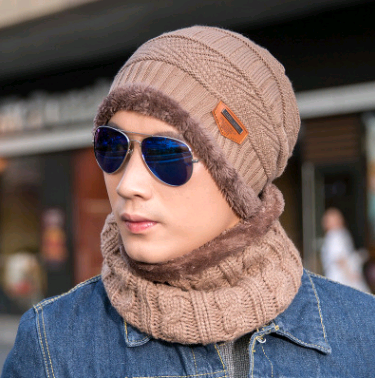 Knitted Winter Hat with Crossed Scarf Neck Warmer - Urban Caps 