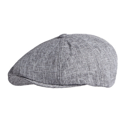 British Retro Octagonal Beret – Lightweight Linen Adjustable Cap - Urban Caps 