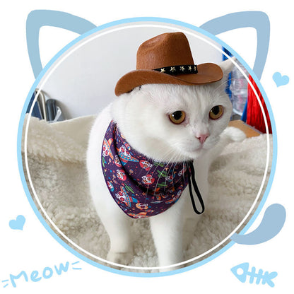Stylish Pets Cat Cowboy Hat Star Hats For Cats Dogs Soft Adjustable Caps Street Parties Photo Shoots Universal Props Clothing - Urban Caps 