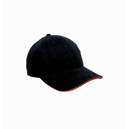 Malcom Men’s Brushed Cotton Baseball Cap with Contrast Sandwich Peak