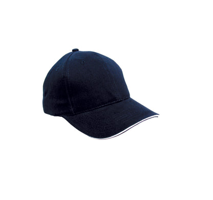 Malcom Men’s Brushed Cotton Baseball Cap with Contrast Sandwich Peak