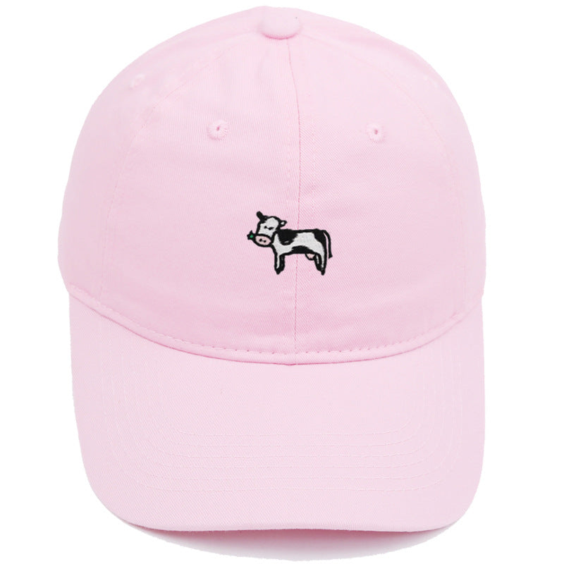 COW COW Embroidery Soft Top Baseball Cap Spring and Summer Cute